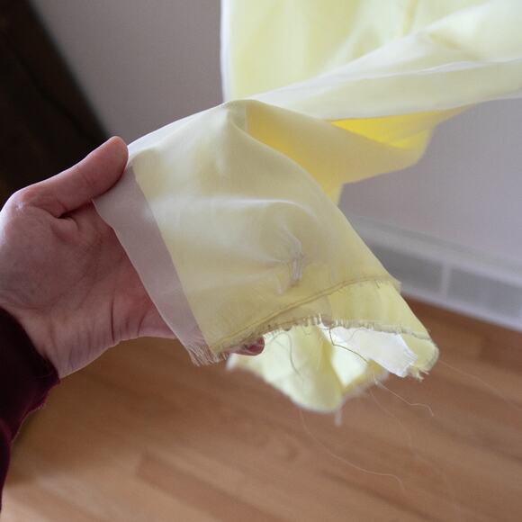 Vintage 1960s Nadine Floral Yellow Empire Waist Chiffon Dress - Picture 7 of 12